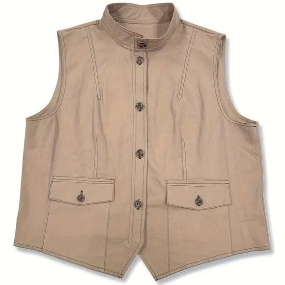 Bronze/Tan Sleeveless Vest - Picture 3 of 3